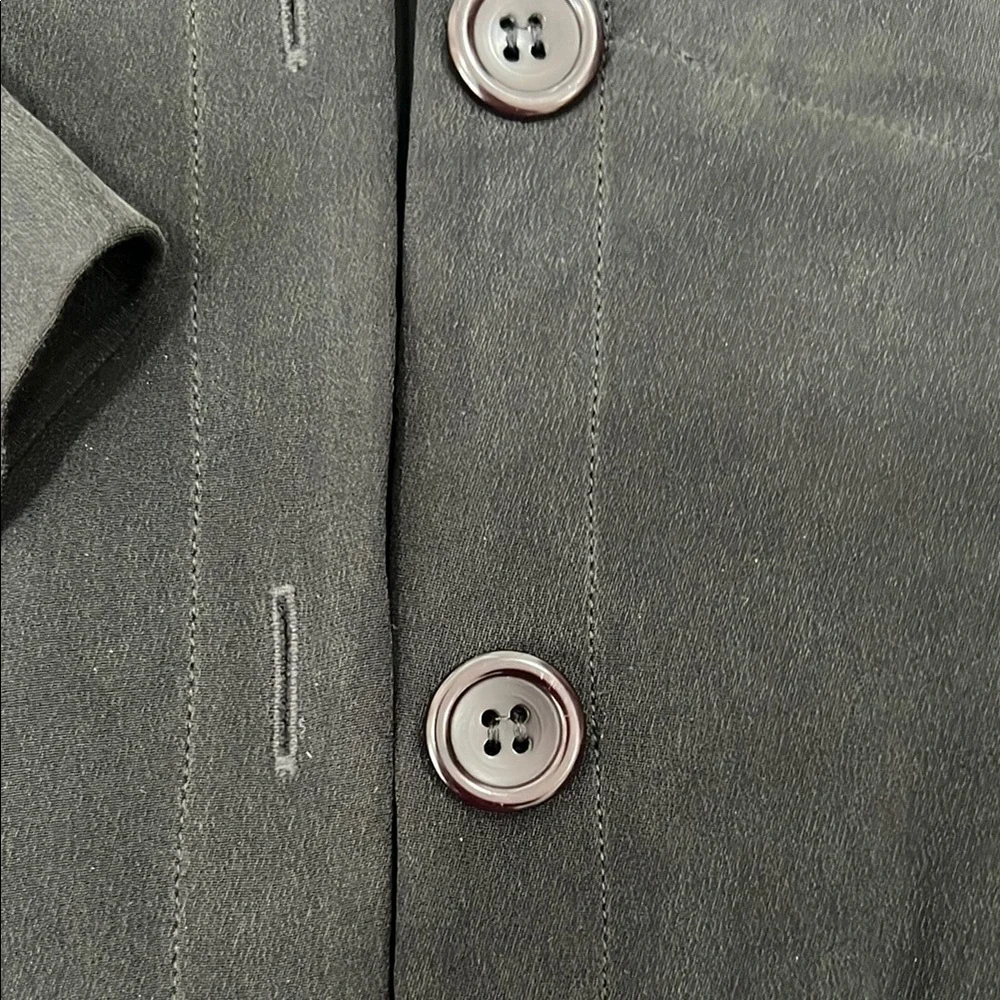 Finity Black Button-Up Silk Shirt - Picture 2 of 4
